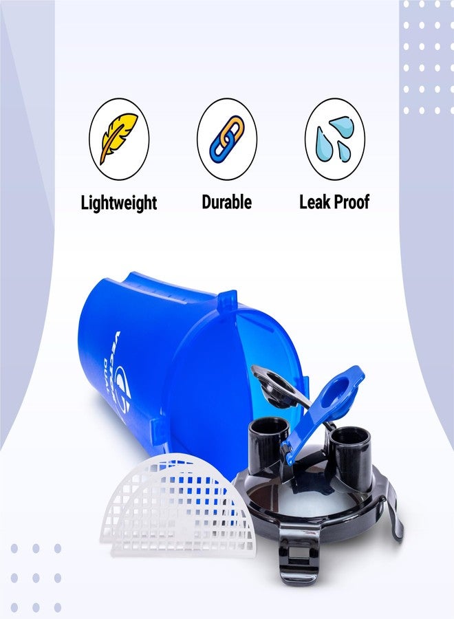 فيكتور أكس زجاجة Vector X المزدوجة للرج/الشرب مع حجرتين لتخزين مشروبات مختلفة (عبوة من قطعة واحدة، لون أزرق) - Image 5